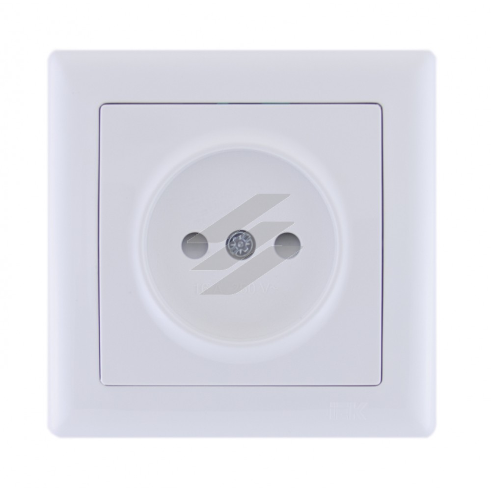 РС01-02-0-ББ Розетка без з/к зі шторками серія BOLERO (білий), IEK