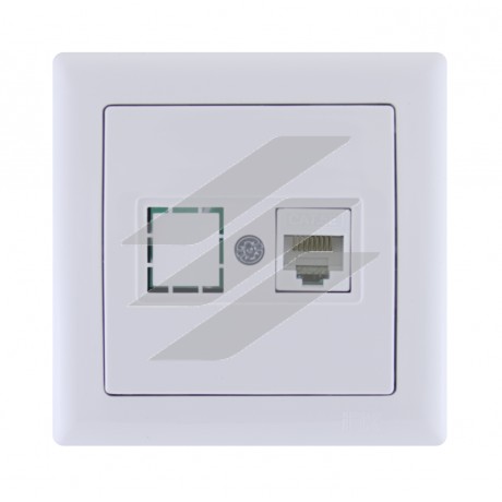 РК01-00-0-ББ Розетка комп'ютерна RJ45 (Cat5e) серія BOLERO (білий), IEK