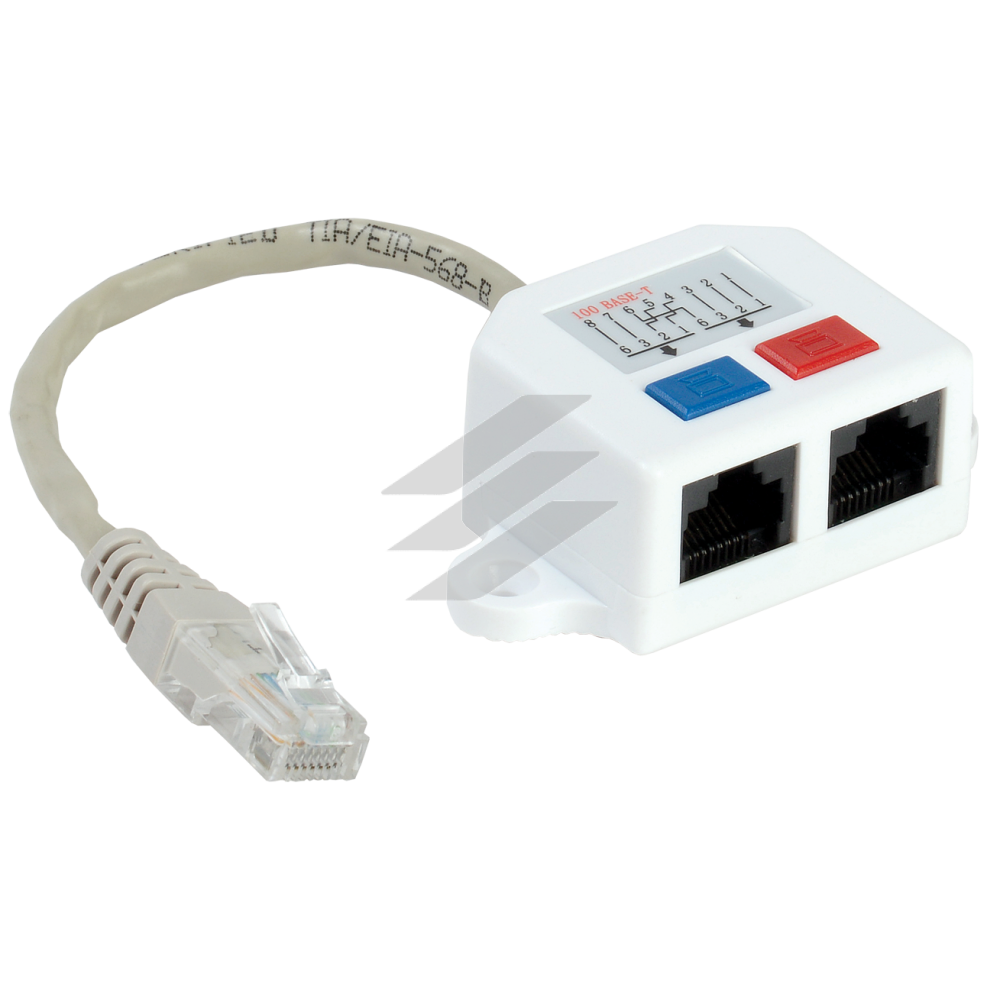ITK Розгалуджувач (Y-адаптер) кат.5Е 1RJ45-2xRJ45, білий