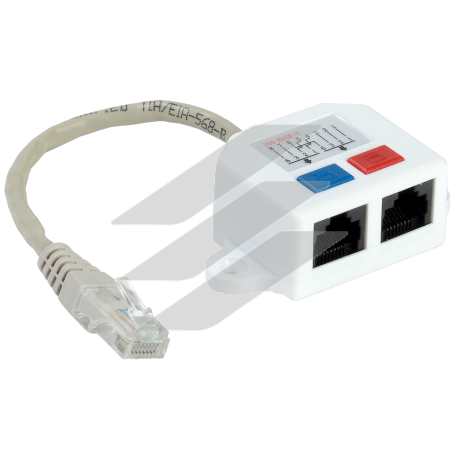ITK Розгалуджувач (Y-адаптер) кат.5Е 1RJ45-2xRJ45, білий