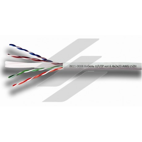 Кабель мережевий U/UTP cat.6 4х2х0.58 мм, LSZH, IvyNET