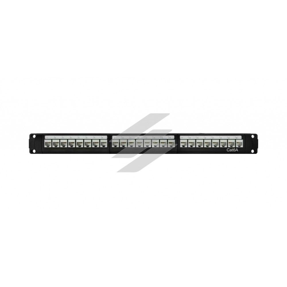 Комутаційна патч-панель 24 порта RJ45, кат.6а, 19 Комутаційна патч-панель 24 порта RJ45, кат.6а, 19