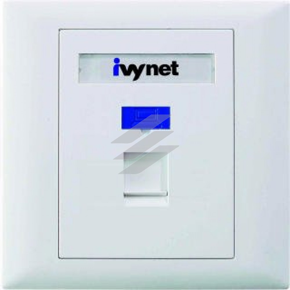 Лицьова панель 1-портова 86х86 зі шторкою, без модуля, IvyNET