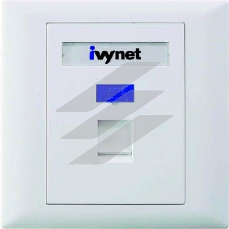 Лицьова панель 1-портова 86х86 зі шторкою, без модуля, IvyNET