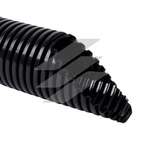Труба гофрована електромонтажна безгалогенна, APАFS, стійка до УФ-випромінювання, маслобензостійка, 320 N/5см / 5 см, Ø15,8мм, поліамід, чорна, Бухта 50 м, APAFS16_F50, КОПОС