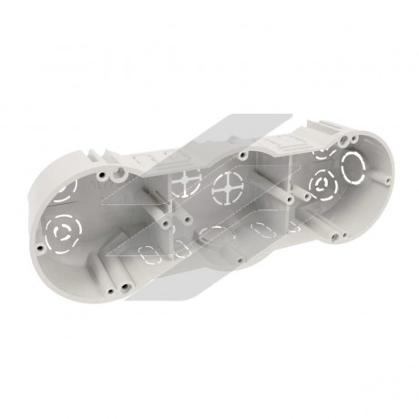 Коробка приладова, потрійна ПВХ, сіра, 213х70х45мм, KP 64/3_KA, КОПОС