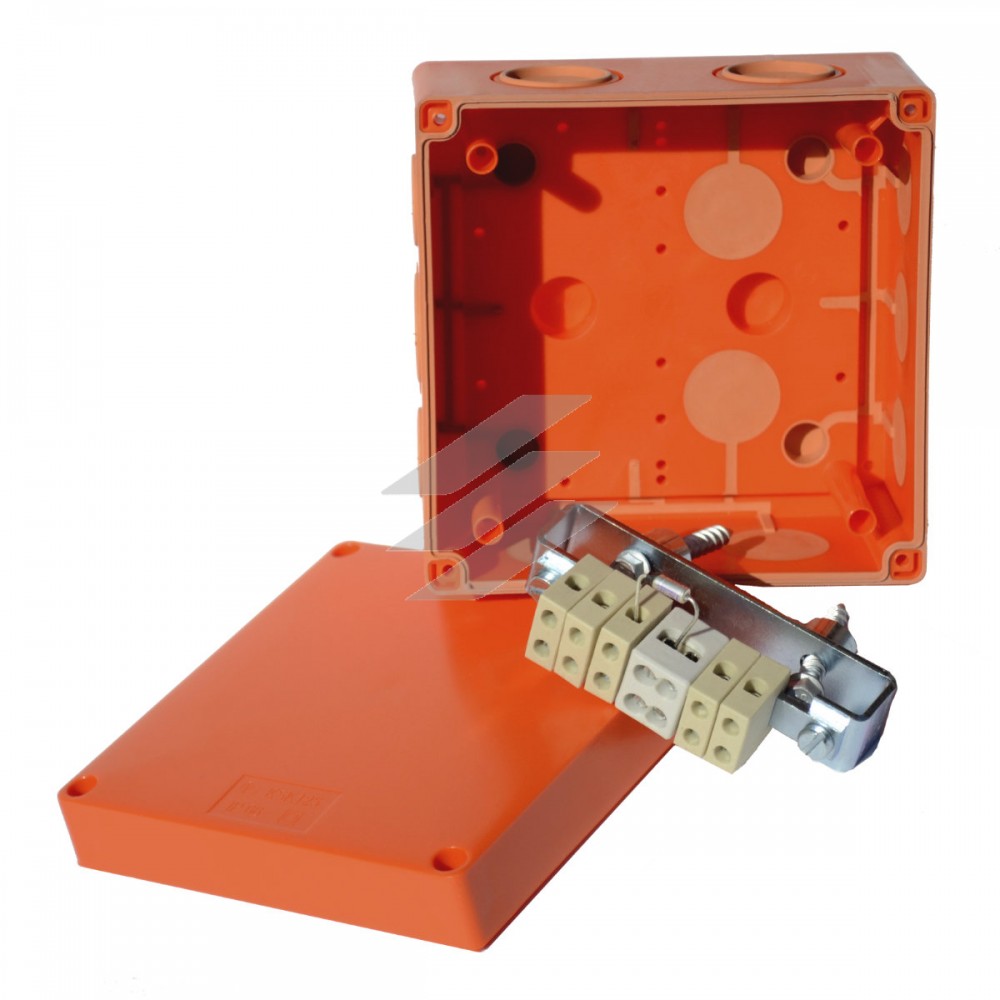 Коробка вогнестійка IP66, керамічна клема 5x6мм, клас Е90, розміри 126х126х74мм, KSK 125_PO6P, КОПОС Коробка вогнестійка IP66, керамічна клема 5x6мм, клас Е90, розміри 126х126х74мм, KSK 125_PO6P, КОПОС