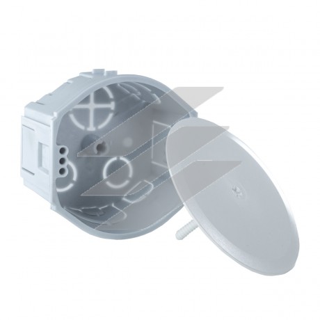 Коробка універсальна в тверді стіни з кришкою, з'єднується між собою, ПВХ, сіра, Ø73х45мм, KU 68-45/V_KA, КОПОС