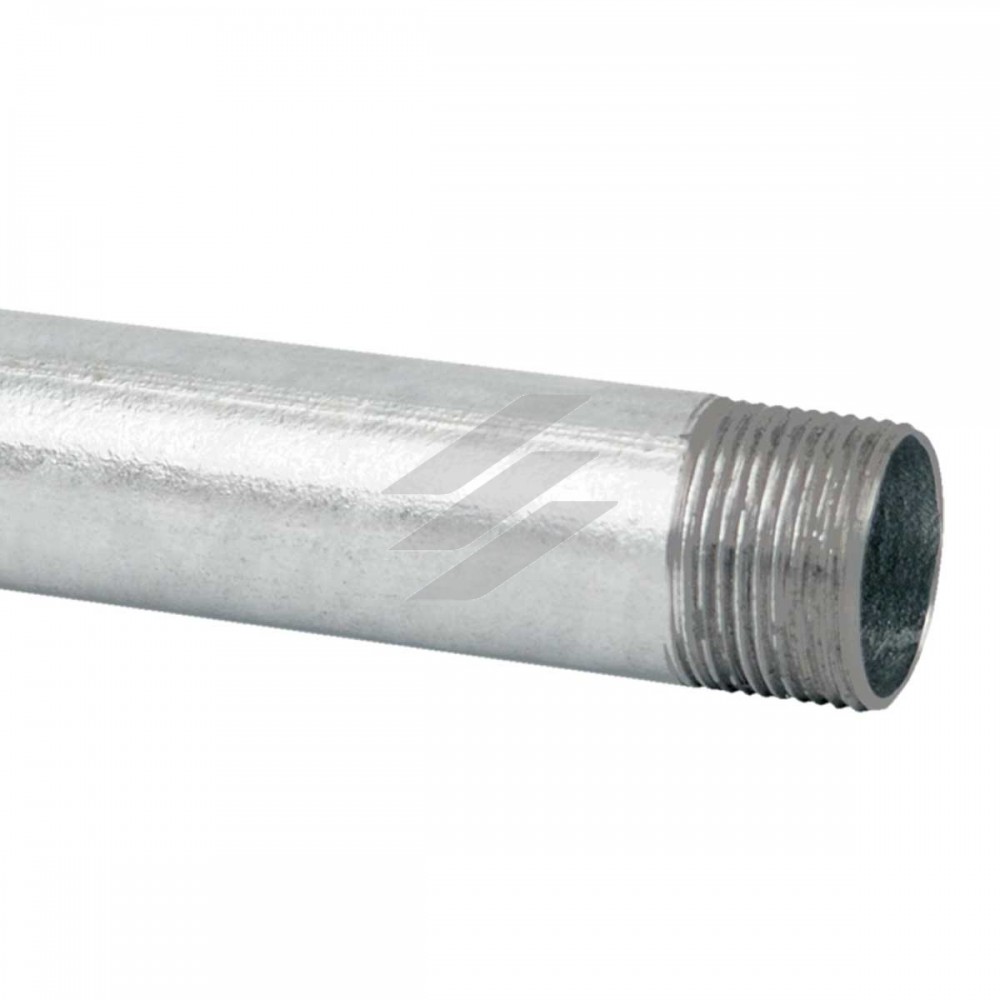 Труба металева (внутрішній d-21,2 мм.), з різьбовою муфтою, сталь оцинкована шар цинку 60-100мкм стійкість корозії-4 кат., упаковка 30 шт, 6025 ZN_F, КОПОС