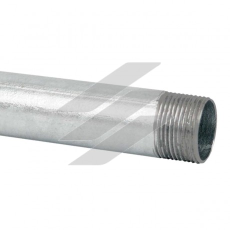 Труба металева (внутрішній d-58,8 мм.), з різьбовою муфтою, сталь оцинкована шар цинку 60-100мкм стійкість корозії-4 кат., упаковка 15 шт, 6063 ZN_F, КОПОС