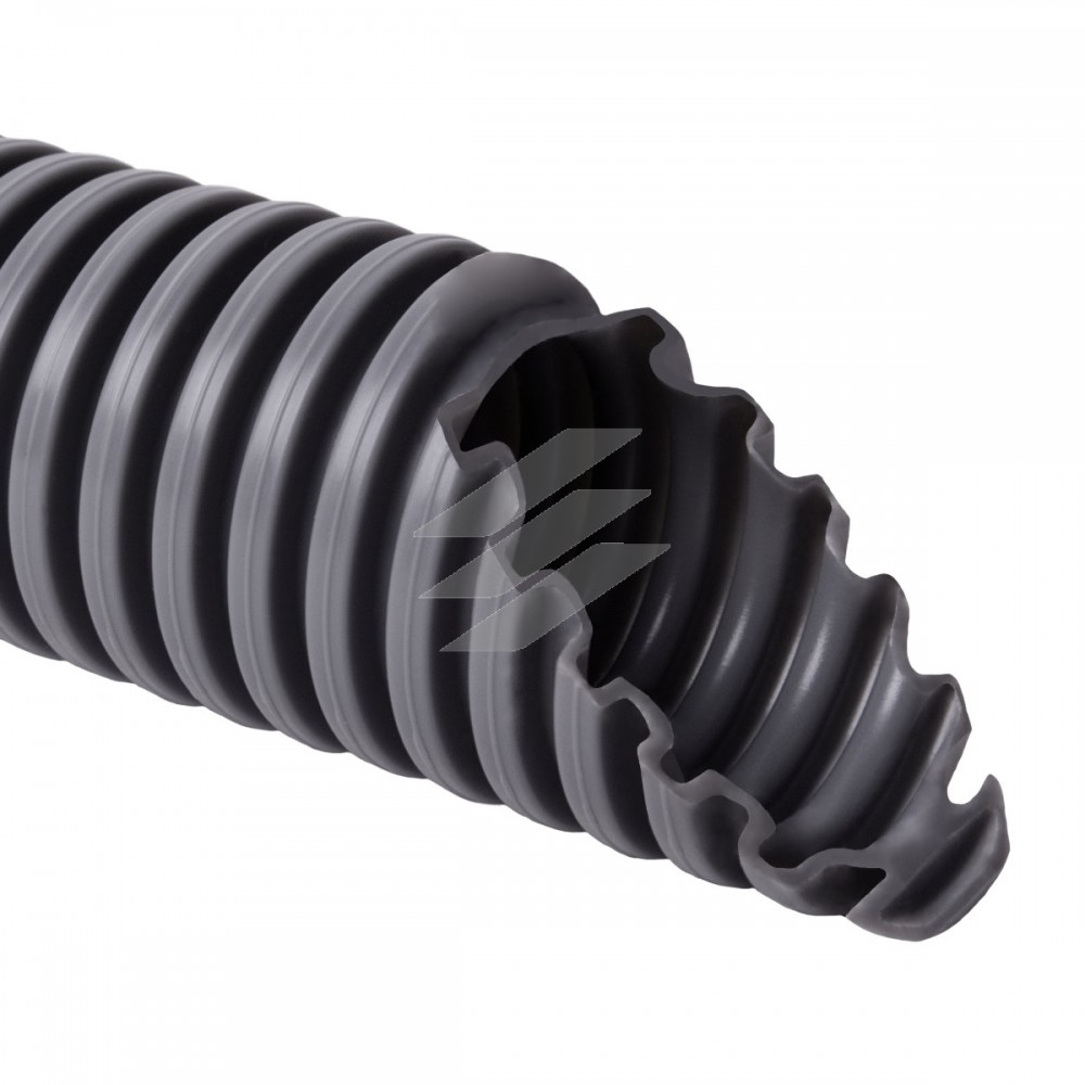 Труба гофрована електромонтажна з протяжкою 750N/5см безгалогенова, SUPER MONOFLEX, Ø32мм, поліпропілен, сіра, Бухта 50 м, 1232HFPP_L50, КОПОС