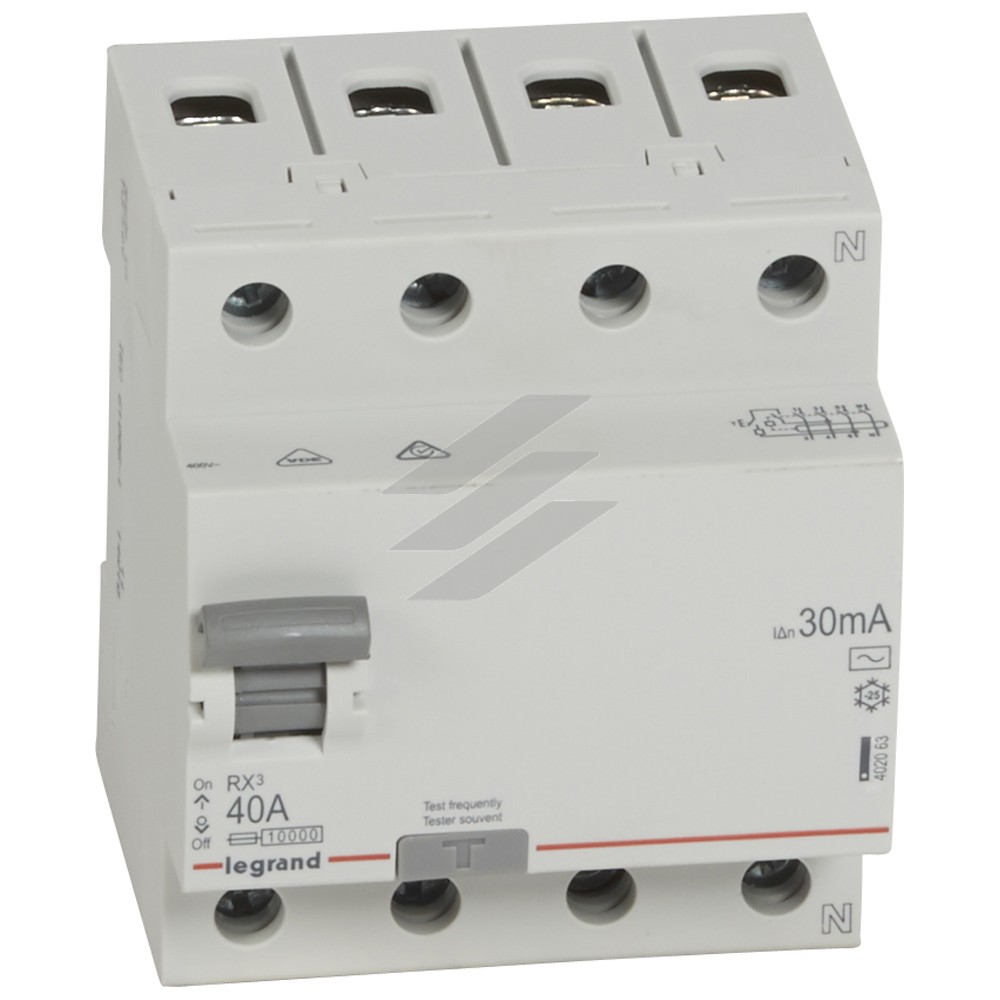 RX³ Диференційне реле 30mA 25А 4Р AC, Legrand