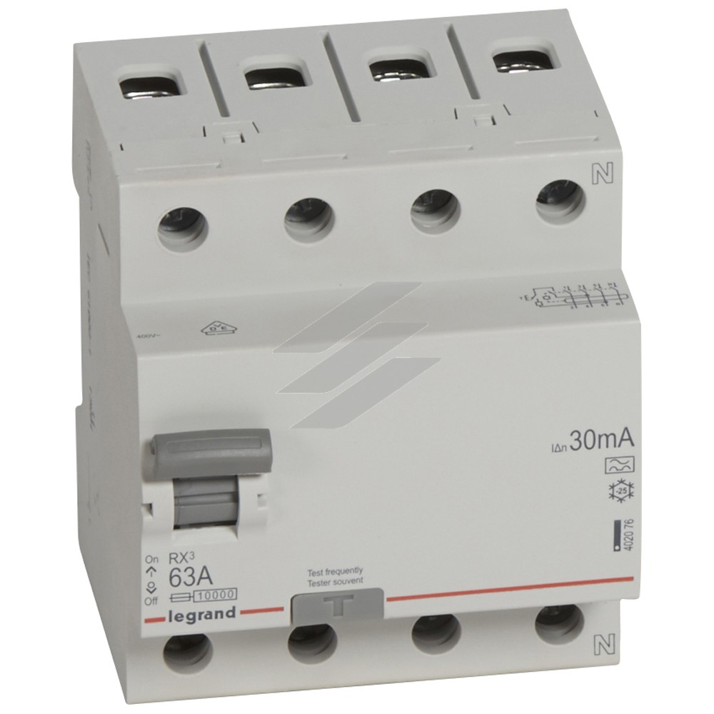 RX³ Диференційне реле 30mA 40А 4Р A, Legrand