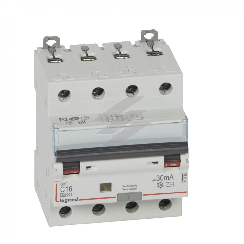 Диференційний автомат DX³ 4Р C 10A 30mA-AC, Legrand