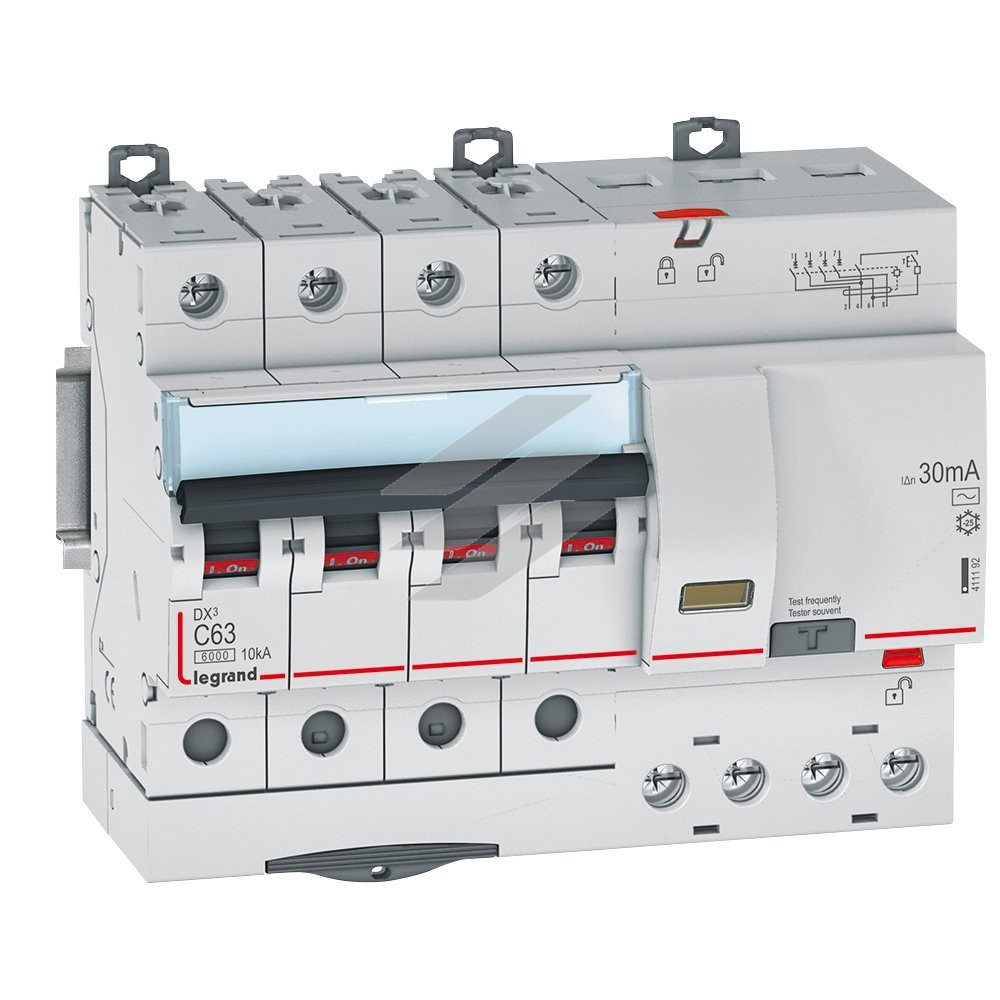 Диференційний автомат DX³ 4Р C 50A 30mA-AC, Legrand