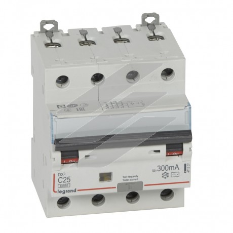 Диференційний автомат DX³ 4Р C 20A 300mA-AC, Legrand