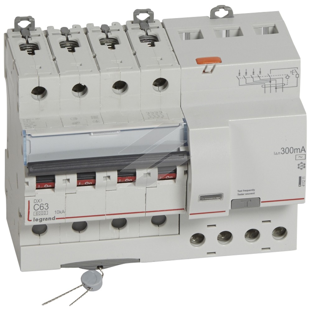 Диференційний автомат DX³ 4Р C 50A 300mA-AC, Legrand