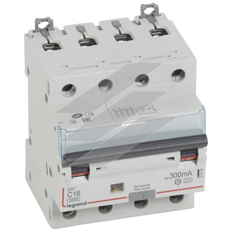 Диференційний автомат DX³ 4Р C 10A 300mA-A, Legrand