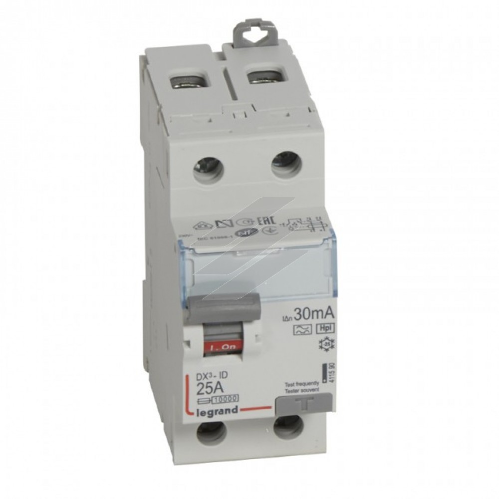 Диференційне реле DX³ Hpi 2P 25A 30mA, Legrand