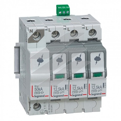 ПЗІП Т1+Т2 3P+N 12.5кА сигнальний контакт, Legrand