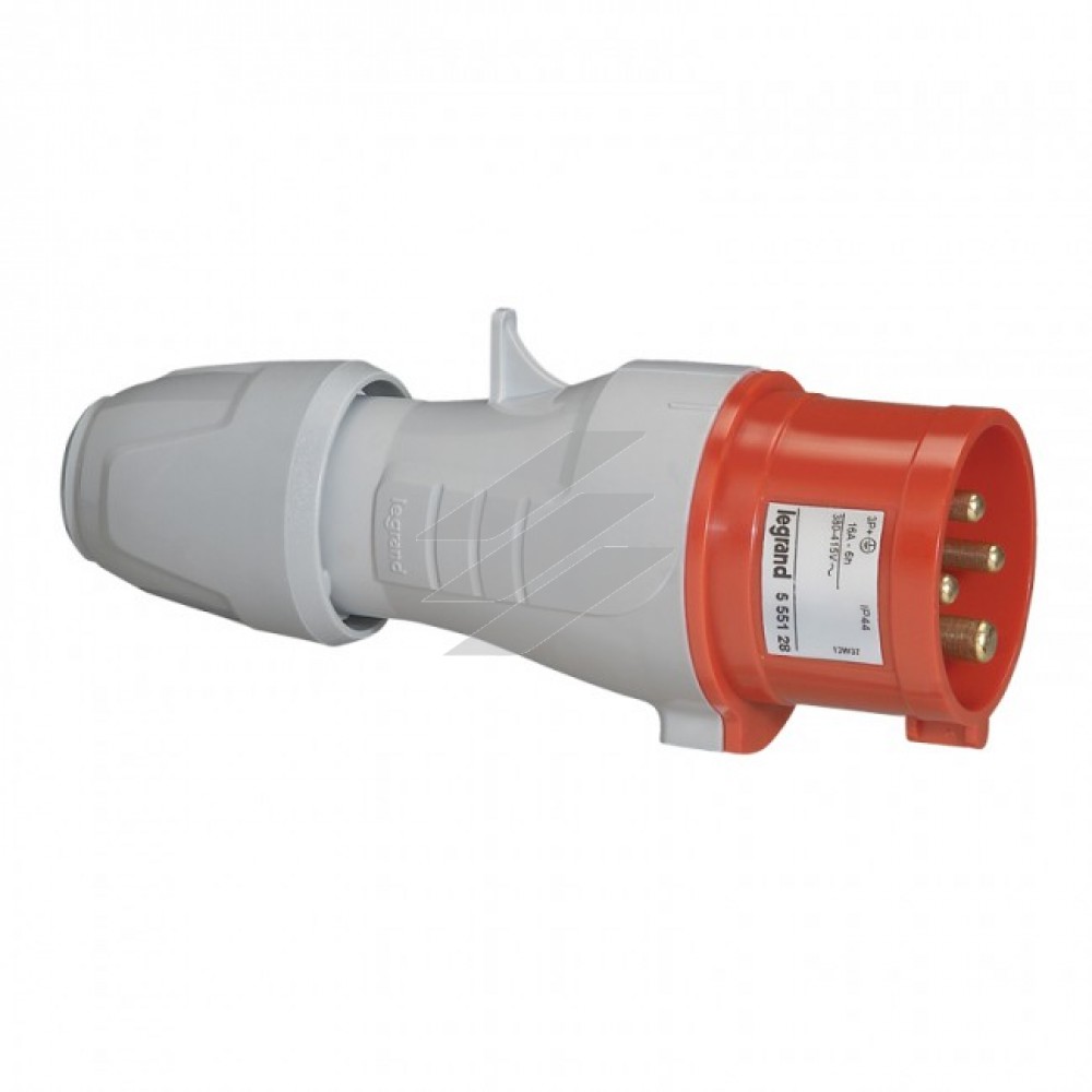 Вилка пряма P17 16А 2P+PE 415V IP44, Legrand