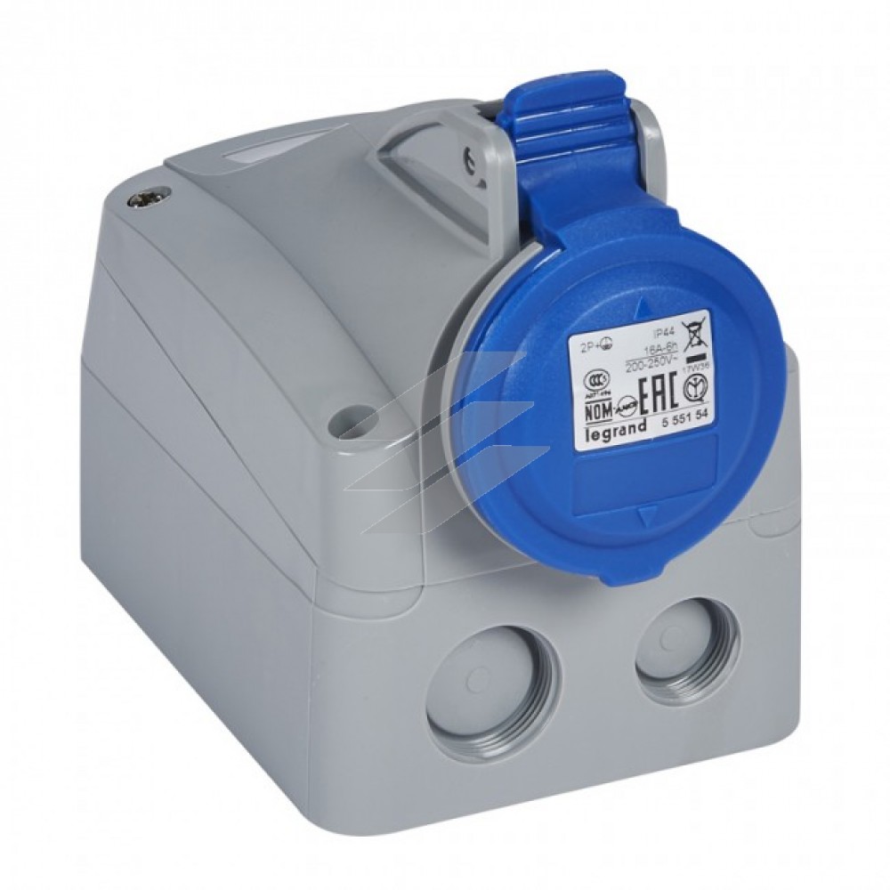 Розетка накладна P17 16А 2P+PE 230V IP44, Legrand