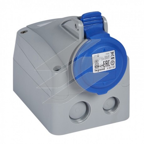 Розетка накладна P17 16А 2P+PE 230V IP44, Legrand