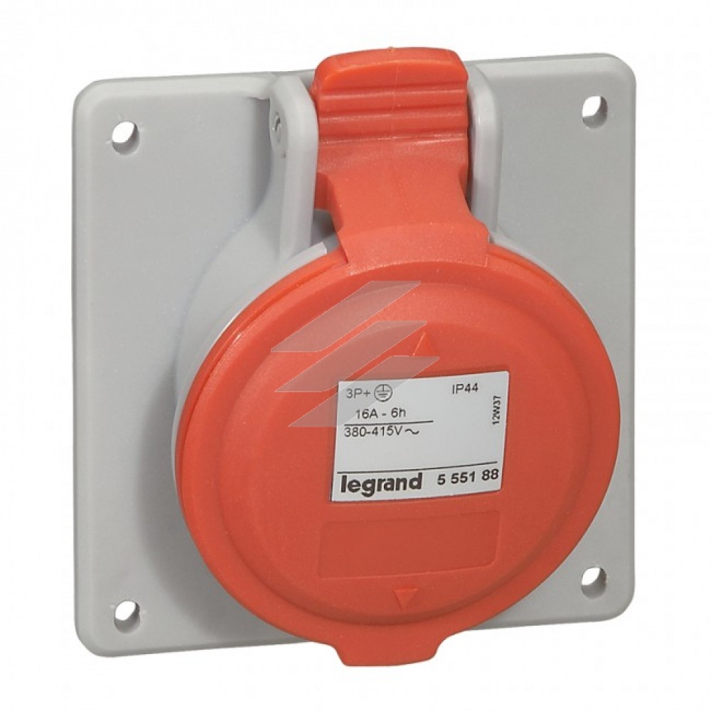 Розетка панельна P17 16А 3P+N+PЕ, 415V IP44, Legrand