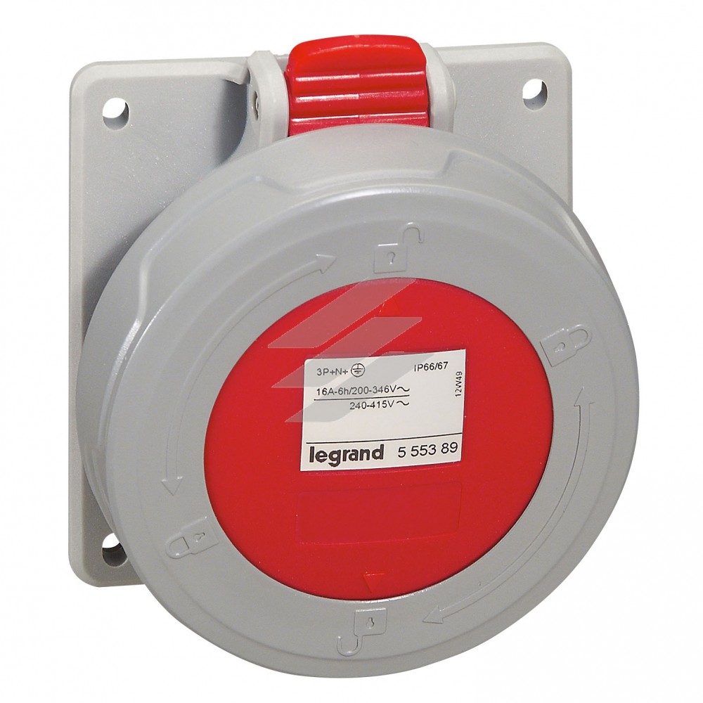 Розетка панельна P17 16A 3P+PE 415В IP67, Legrand