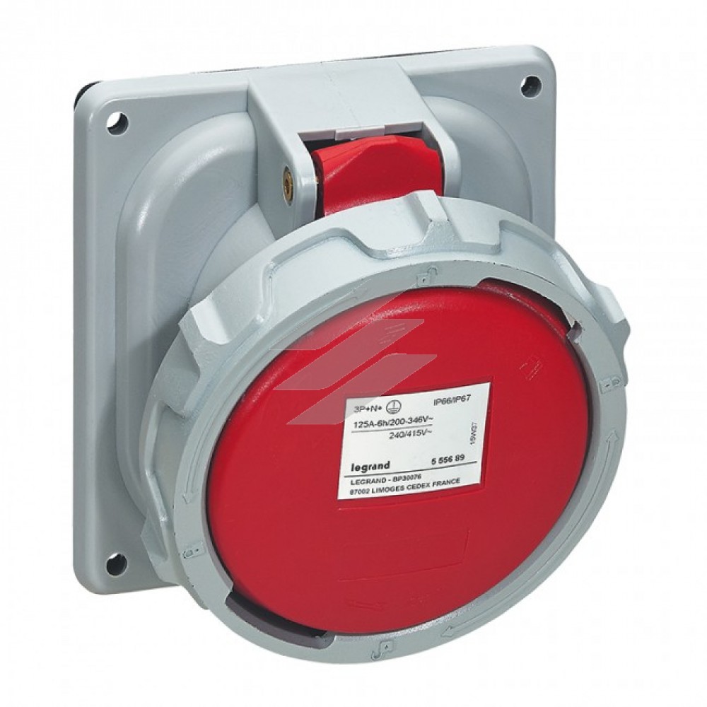 Розетка накладна, 125А, 3К+Н+З, 380, IP67, Legrand