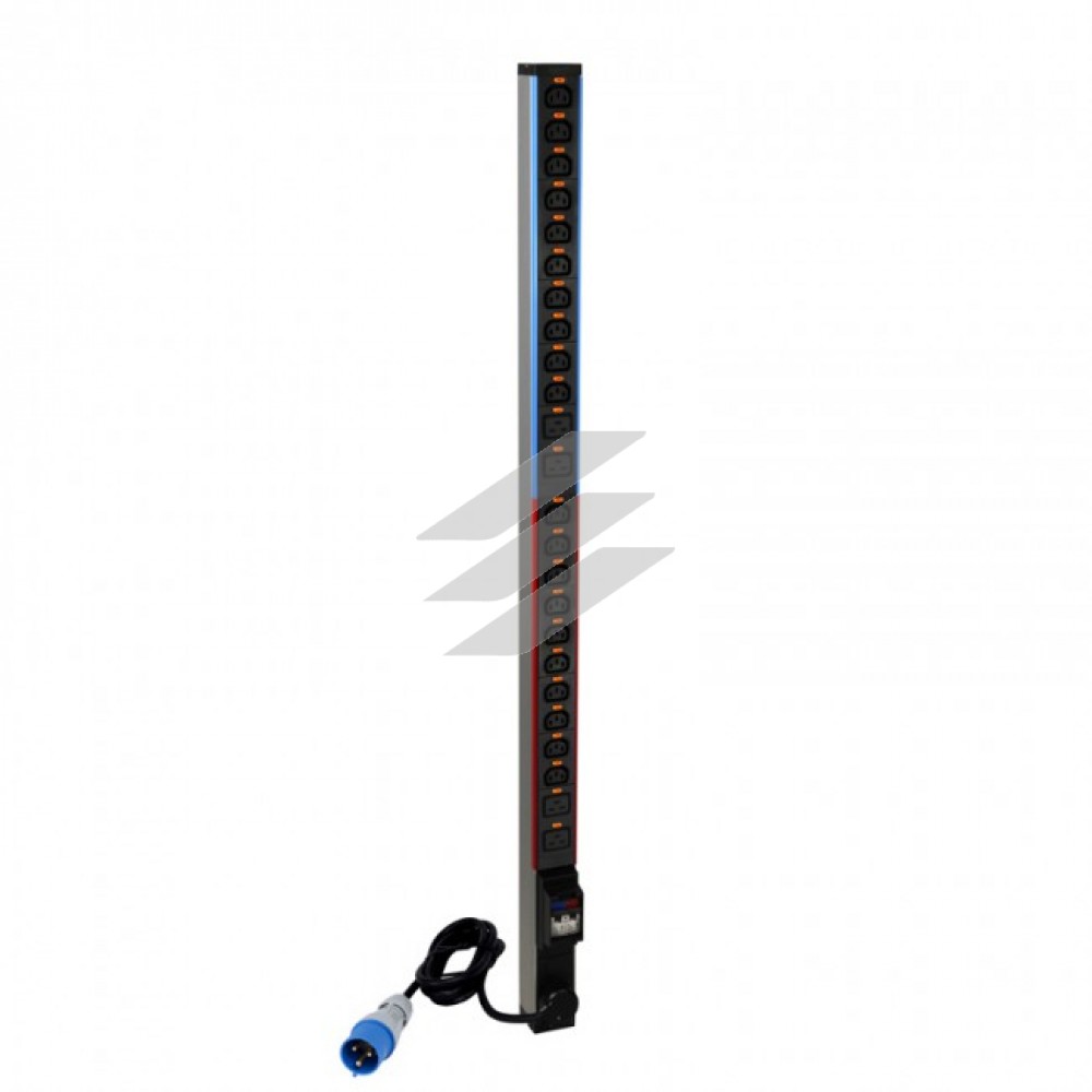 Блок розподілу живлення вертикальний на 20 розеток С13 та 4 розетки С19, MCB, шнур живлення 3м 32А, Legrand