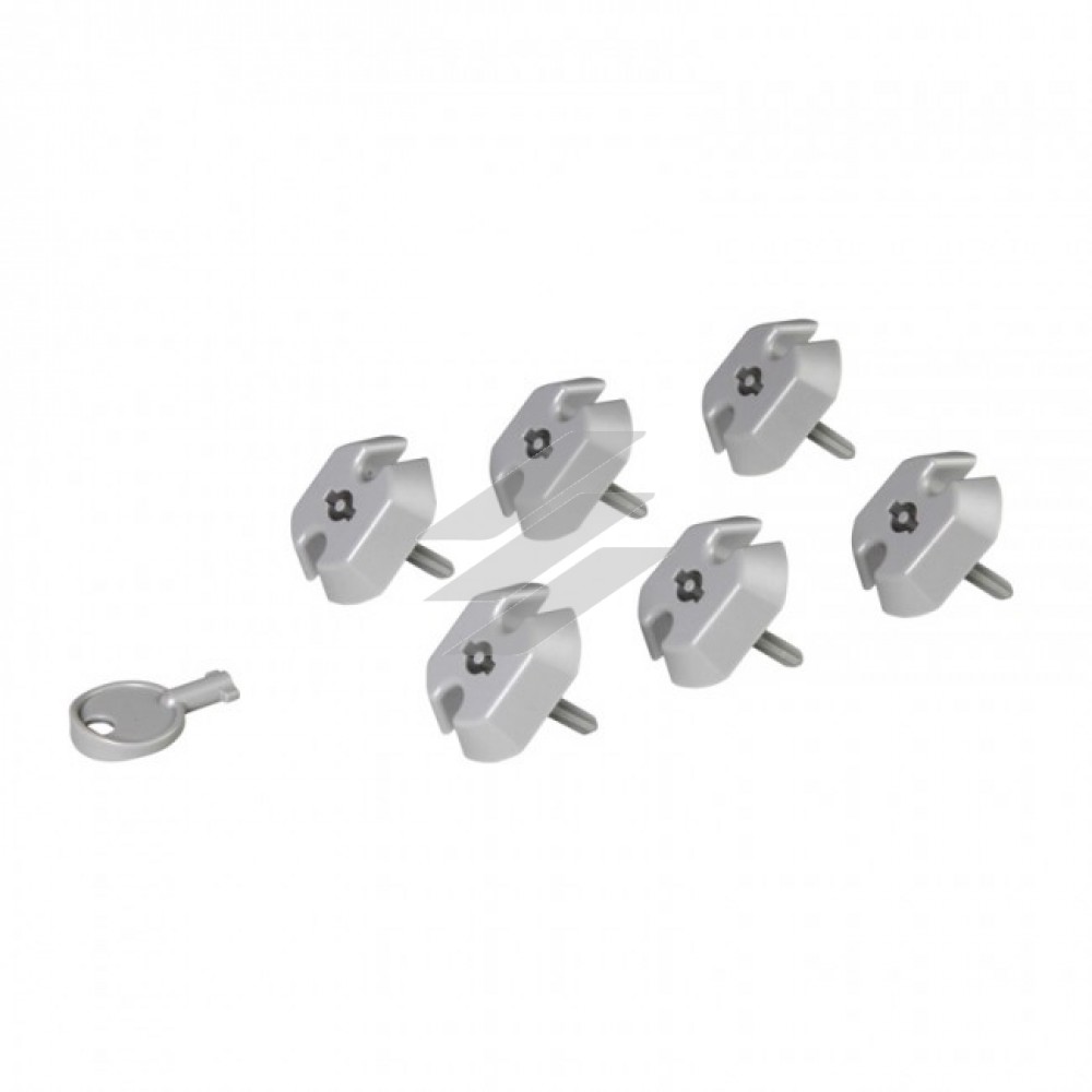 Набір з 6 шт блокувальних заглушок для блоків розподілу живлення (PDU) -німецкий стандарт плюс ключ, Legrand