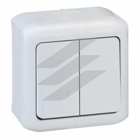 Перемикач Forix 2-клавішний IP44 10A Сірий, Legrand