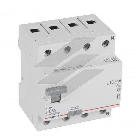 RX³ Диференційне реле 100mA 40А 4Р AC, Legrand