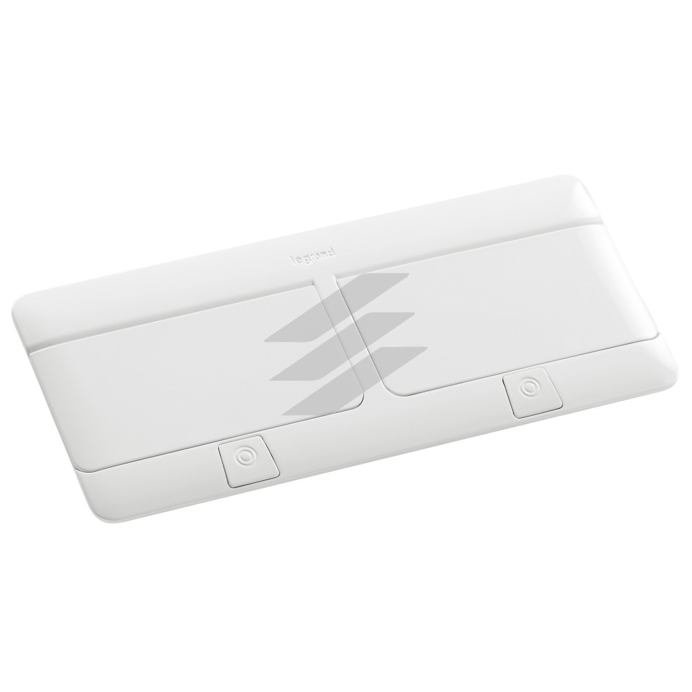 Висувний лючок для розеток у стіл 2х4 модуля з комплектом для монтажу колір, нержавіюча сталь, Legrand