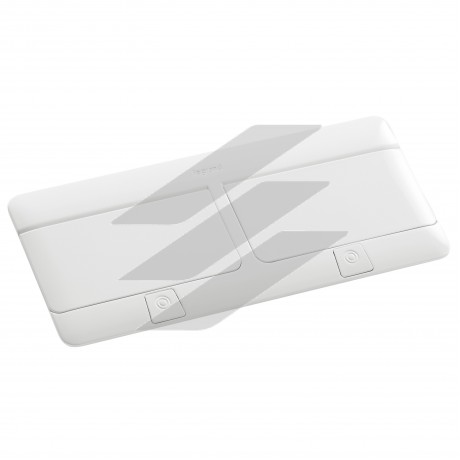 Висувний лючок для розеток у стіл 2х4 модуля з комплектом для монтажу колір, нержавіюча сталь, Legrand