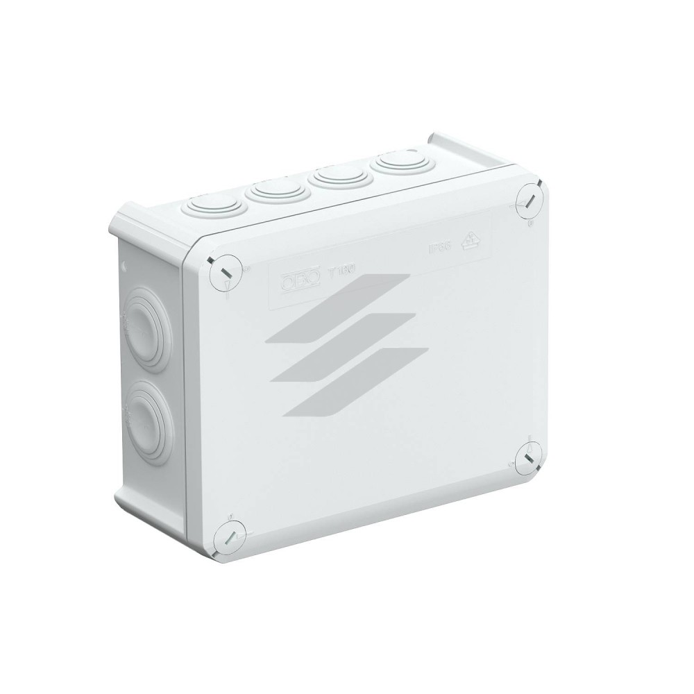 Коробка розподільча Т-серії з кабельними вводами, 190х150х77, ІР66, ультрафіолетостійкий, ударостійкий пластик, OBO Bettermann