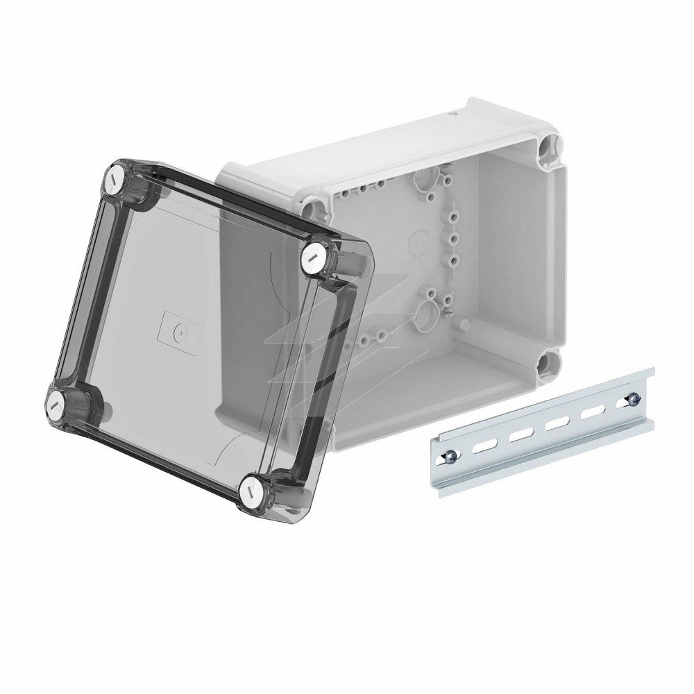 Коробка розподільча Т-серії без кабельних вводів з прозорою кришкою, 190х150х77, ІР66, ультрафіолетостійкий, ударостійкий пластик, OBO Bettermann