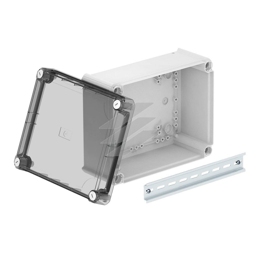 Коробка розподільча Т-серії без кабельних вводів з прозорою кришкою, 240х190х95, ІР66, ультрафіолетостійкий, ударостійкий пластик, OBO Bettermann