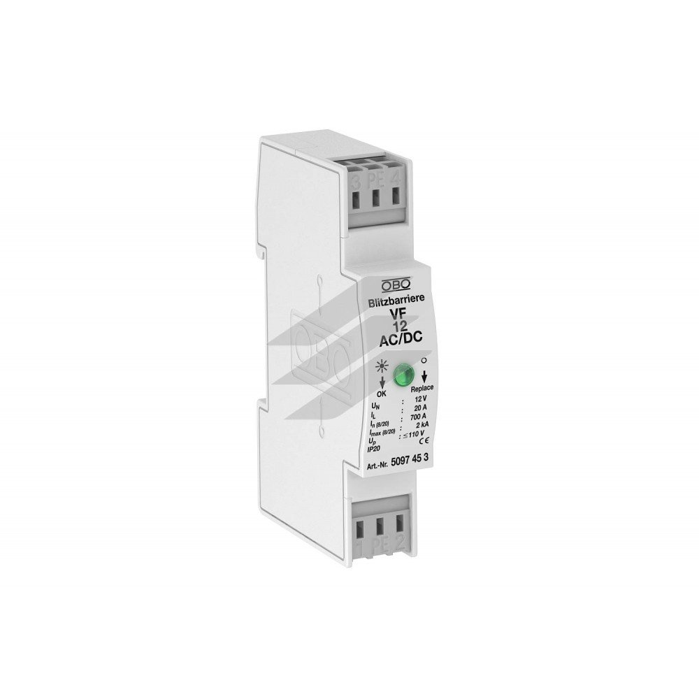 Обмежувач перенапруг Тип I+II VF230-AC/DC (Тип: VF230-AC/DC), OBO Bettermann Обмежувач перенапруг Тип I+II VF230-AC/DC (Тип: VF230-AC/DC), OBO Bettermann