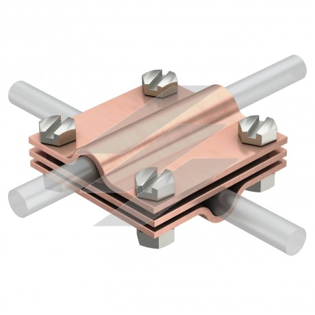 Хрестовий з'єднувач, тип: 254 DIN 8-10 CU мідь, OBO Bettermann