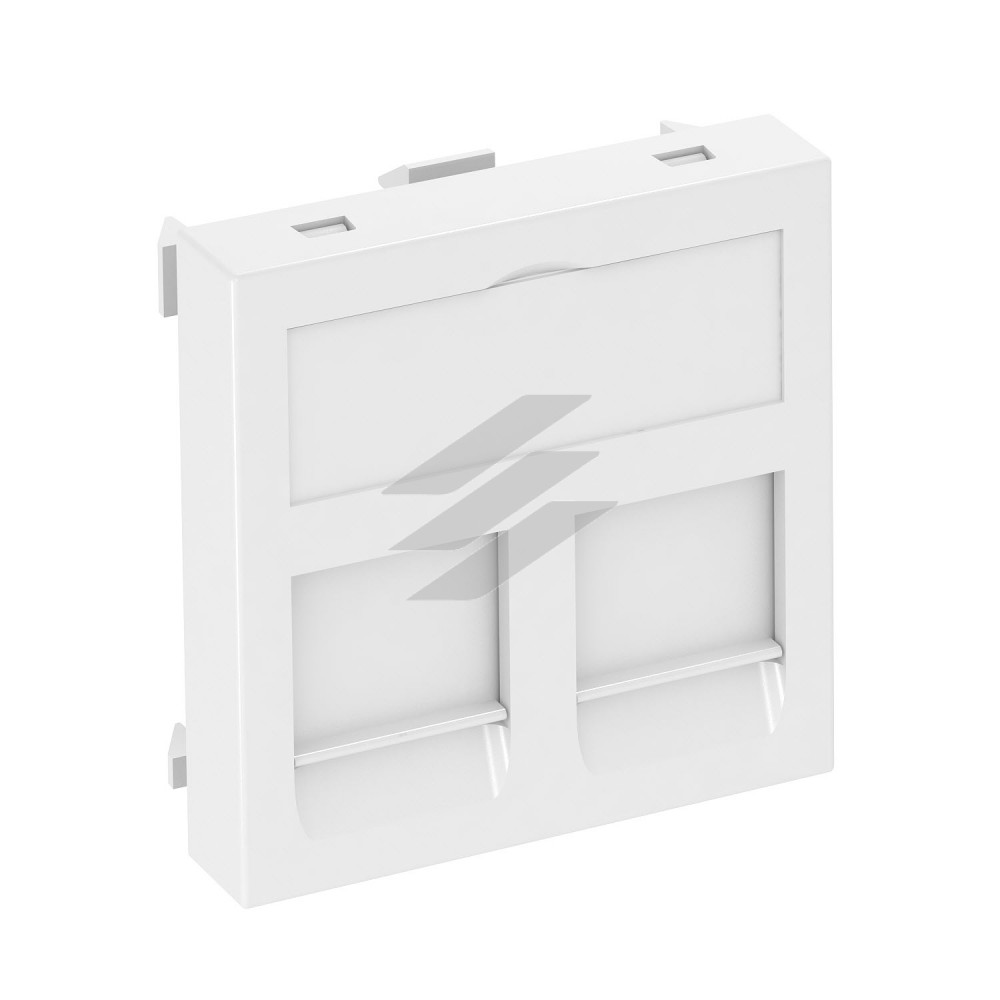 Інформаційна панель 45х45, 2 RJ45 (Panduit Mini-Com), пуста/біла, OBO Bettermann
