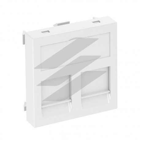 Інформаційна панель 45х45, 2 RJ45 (Panduit Mini-Com), пуста/біла, OBO Bettermann