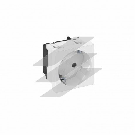 Розетка modul 45 з заземл. та шторками 250V~, 16A, 33˚ / біла (Тип: STD-D3 RW1), OBO Bettermann