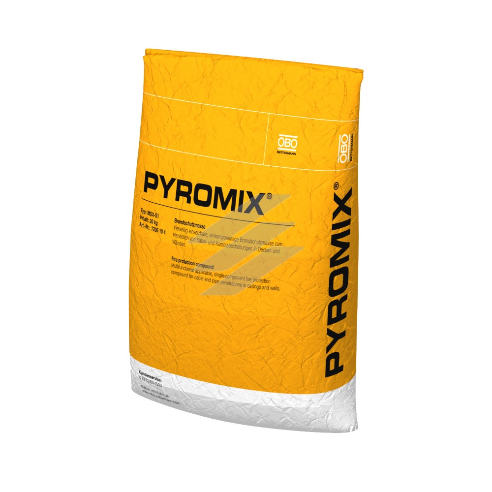 Суміш вогнетривка Pyromix MSX-S1, 20 кг (Тип: MSX-S1), OBO Bettermann Суміш вогнетривка Pyromix MSX-S1, 20 кг (Тип: MSX-S1), OBO Bettermann