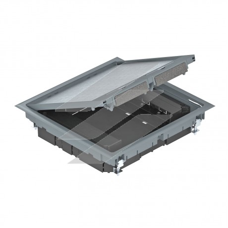 Люк розеточный GES9, 8 постов 45x45, 242х242мм h=55мм (+ 2хMT45V), IK08, IP40/ПА, OBO Bettermann