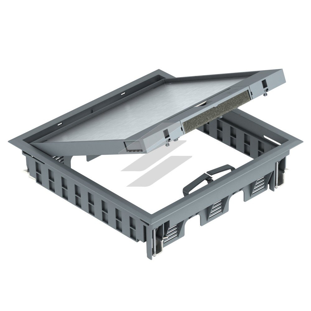 Люк розетковий GES9-3B, 12 постів 45x45, 242х242мм, (+ 3хUT4), IK08, IP40 / RAL9011,ПА (Тип: GES9-3B U 7011), OBO Bettermann Люк розетковий GES9-3B, 12 постів 45x45, 242х242мм, (+ 3хUT4), IK08, IP40 / RAL9011,ПА (Тип: GES9-3B U 7011), OBO Bettermann