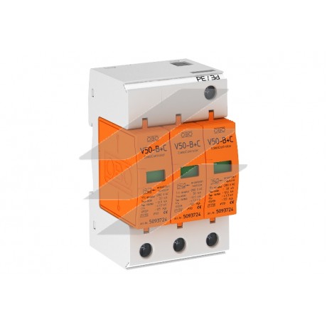 Обмежувач перенапруг Тип I + II V50-B+C 3-280 (Тип: V50-B+C 3-280), OBO Bettermann