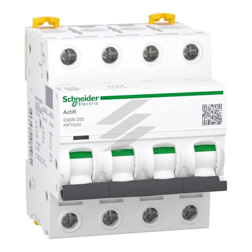 Автоматичний вимикач Acti9 iC60N 4Р 32A, крива відключення D, Schneider Electric