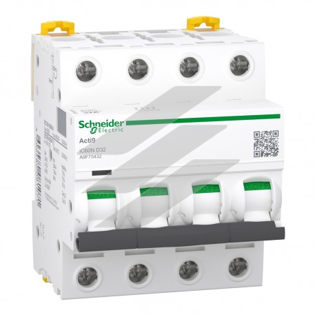 Автоматичний вимикач Acti9 iC60N 4Р 32A, крива відключення D, Schneider Electric
